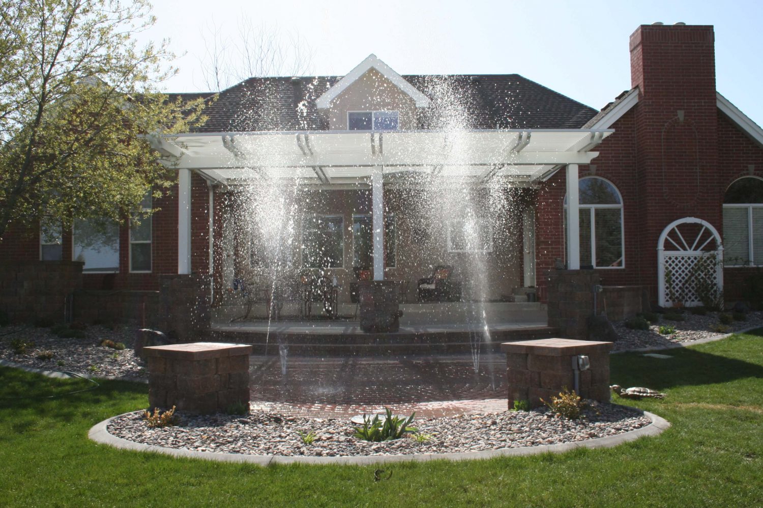Sprinkler feature planned as a part of a residential landscaping project in Twin Falls, ID