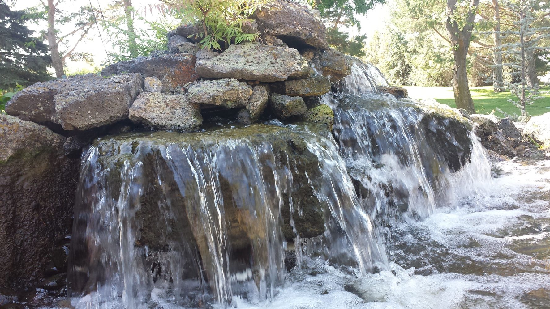 Waterfall rock feature planned as a part of a residential landscaping project in Twin Falls, ID