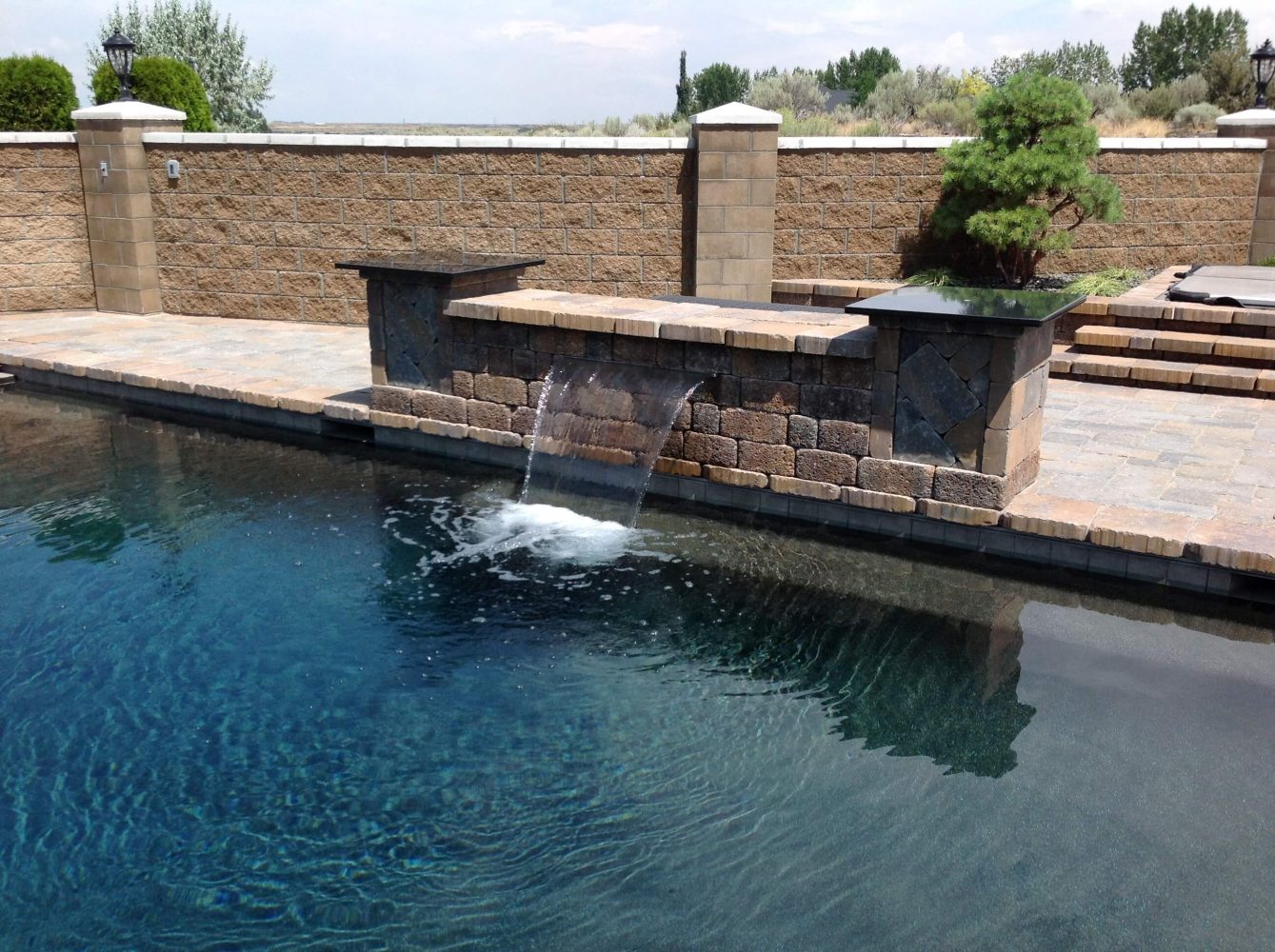 Water and waterfall feature planned as a part of a residential landscaping project in Twin Falls, ID