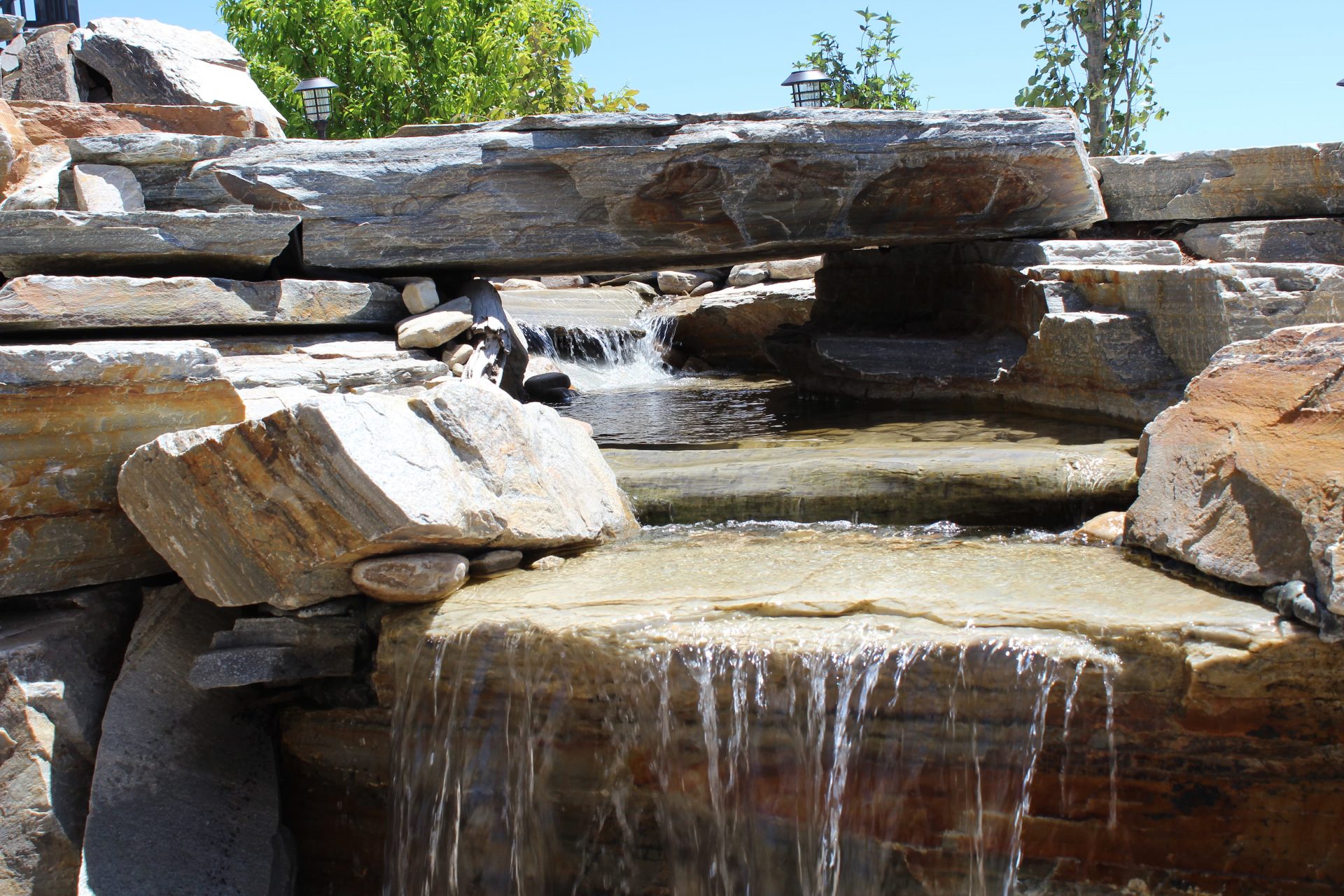 Waterfall feature planned as a part of a residential landscaping project in Twin Falls, ID