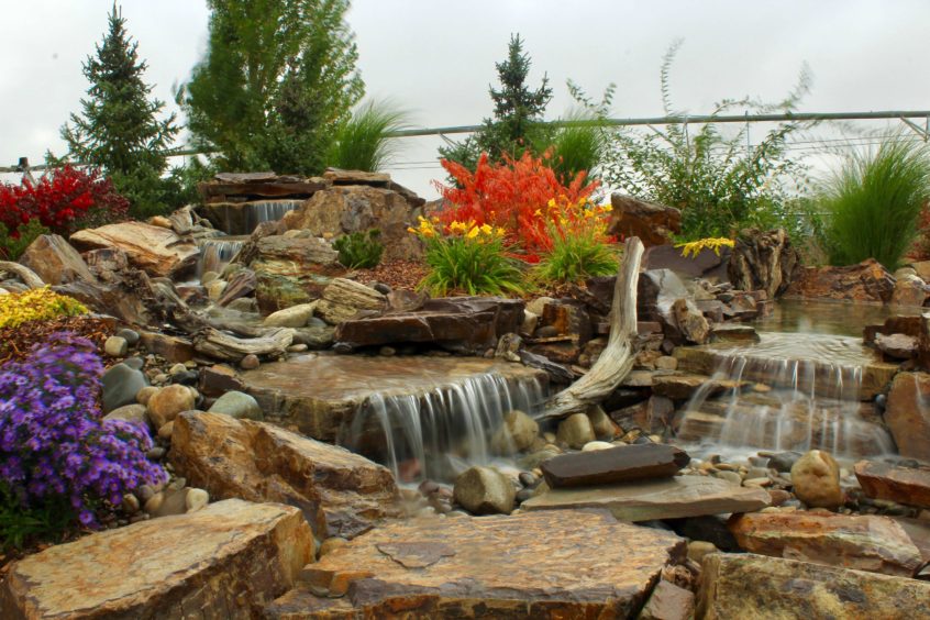 Water and rocks feature planned as a part of a residential landscaping project in Twin Falls, ID