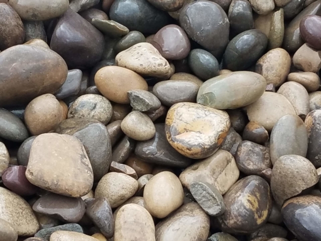 Small Washed Rock used in landscaping projects